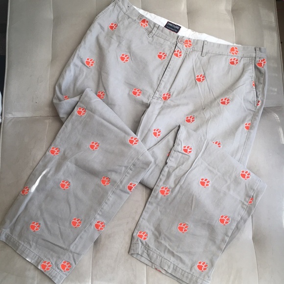 Clemson Khakis With Orange Tiger Paws